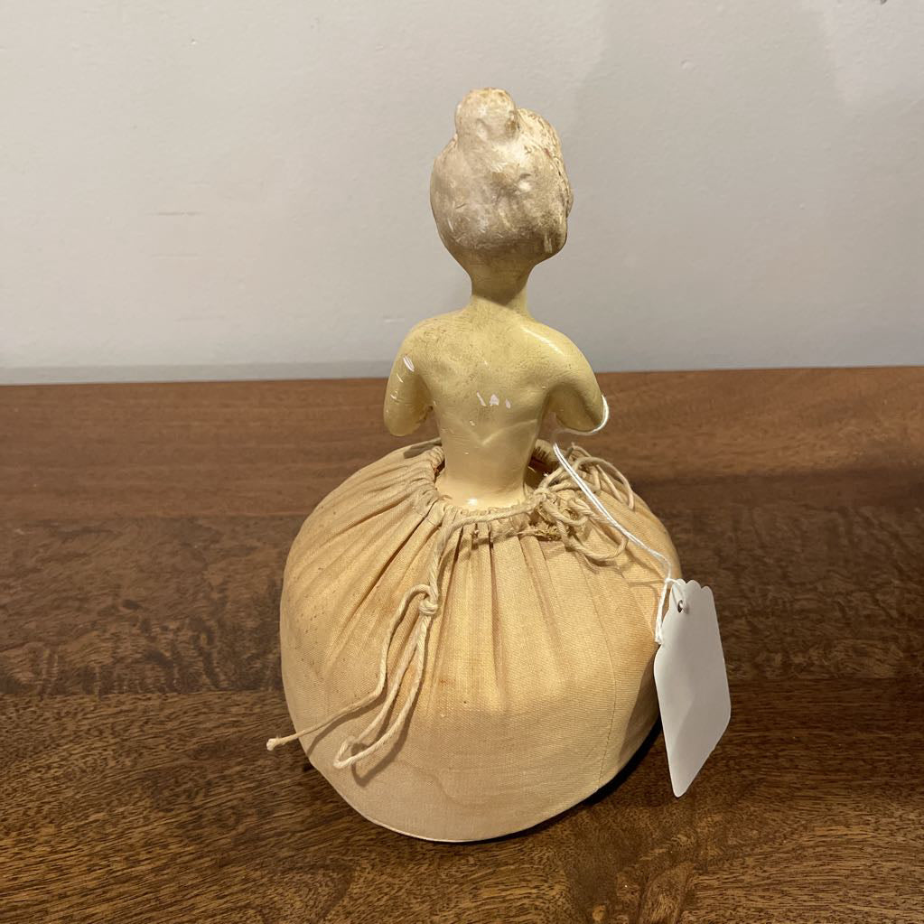 1920's Chalkware Doll Pincushion w/ Sawdust Fill UNIQUE FINDS