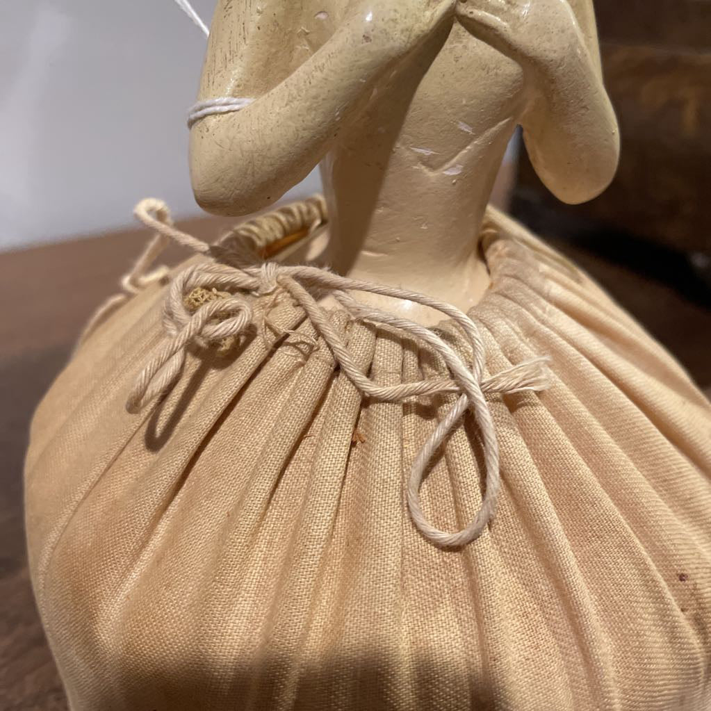 1920's Chalkware Doll Pincushion w/ Sawdust Fill UNIQUE FINDS