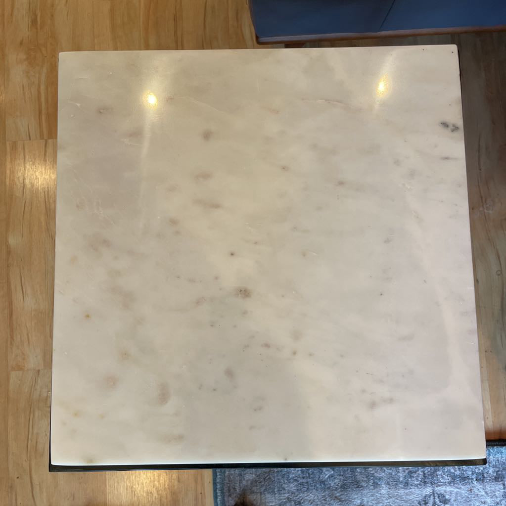 Marble Top Square Metal End Table C SIDE TABLES