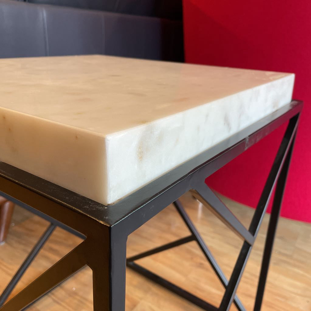 Marble Top Square Metal End Table C SIDE TABLES