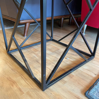 Marble Top Square Metal End Table C SIDE TABLES