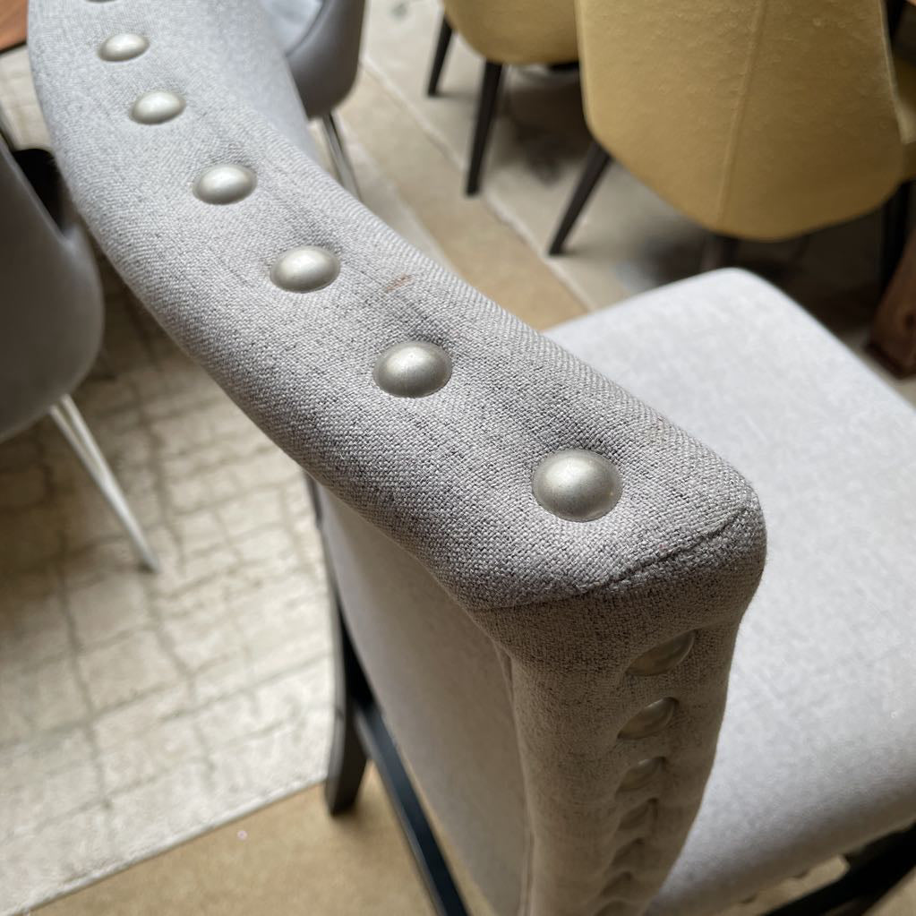 Grey Nailhead Bar Stool C STOOLS