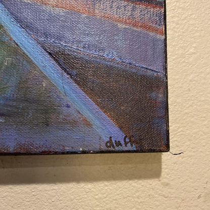 Linda Jo Duffy Acrylic Blue Coffee Bar Art