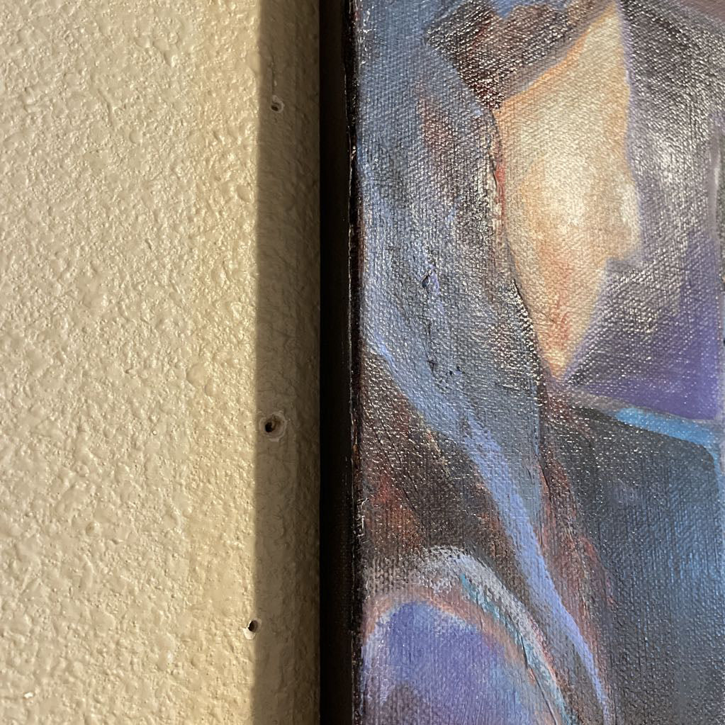 Linda Jo Duffy Acrylic Blue Coffee Bar Art