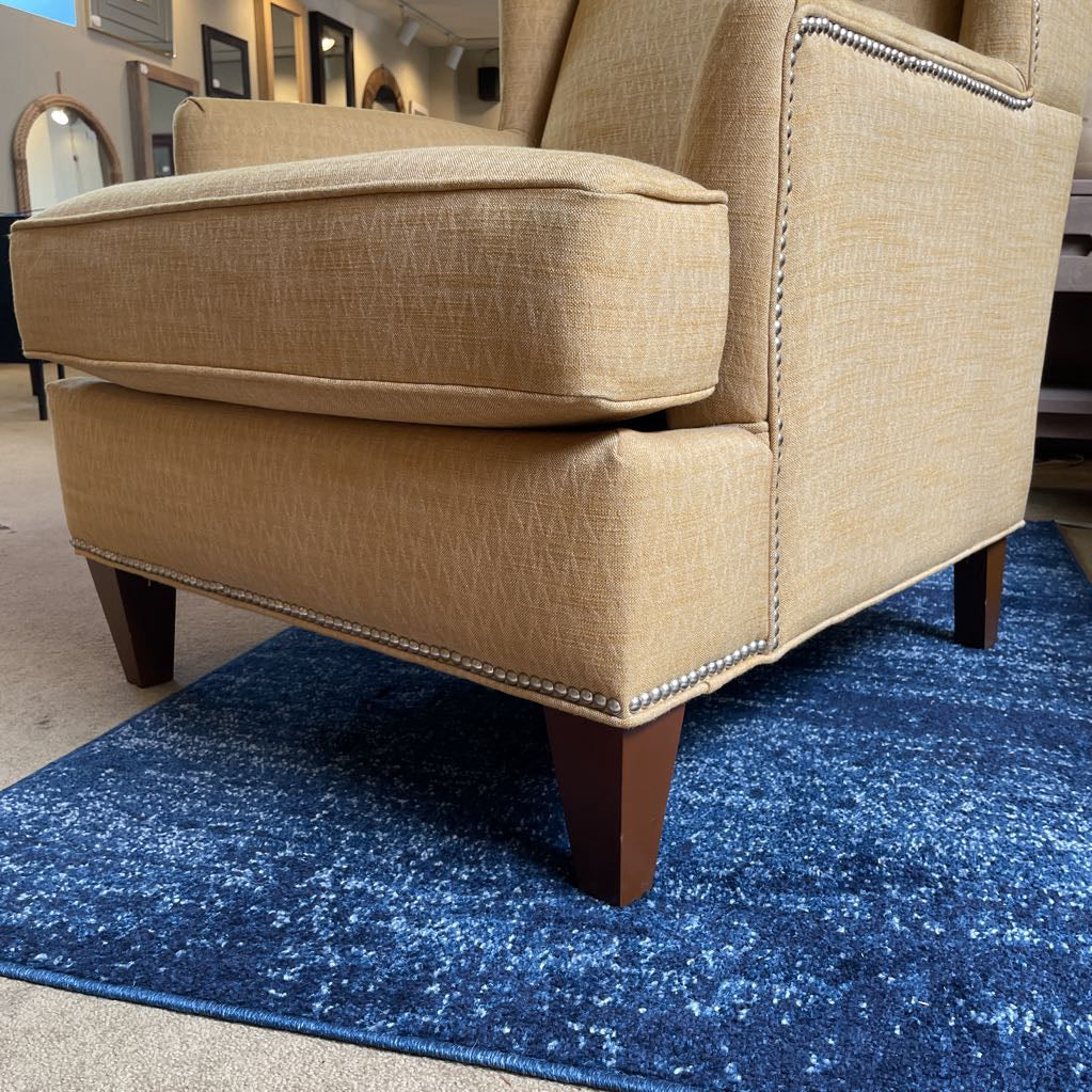Gold Wingback w Nailhead Accent Chair (AS IS) U ACCENT CHAIRS