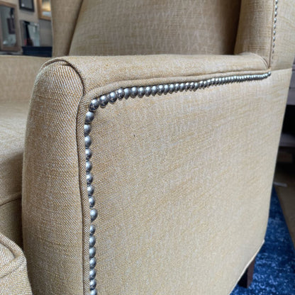 Gold Wingback w Nailhead Accent Chair (AS IS) U ACCENT CHAIRS