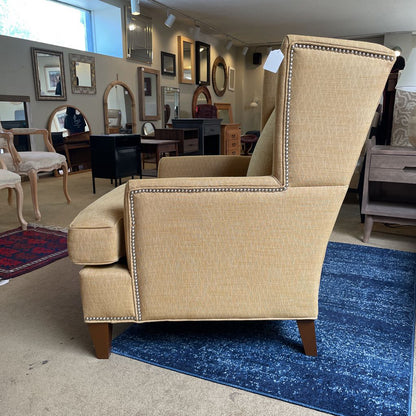 Gold Wingback w Nailhead Accent Chair (AS IS) U ACCENT CHAIRS