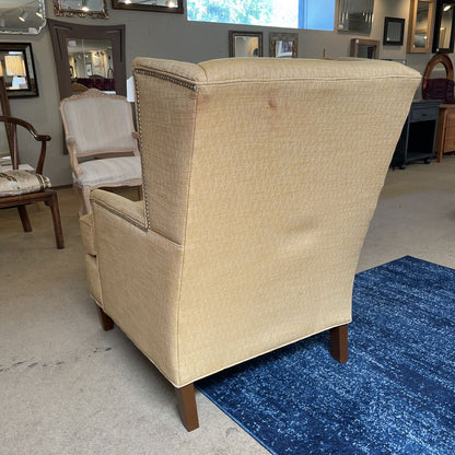 Gold Wingback w Nailhead Accent Chair (AS IS) U ACCENT CHAIRS