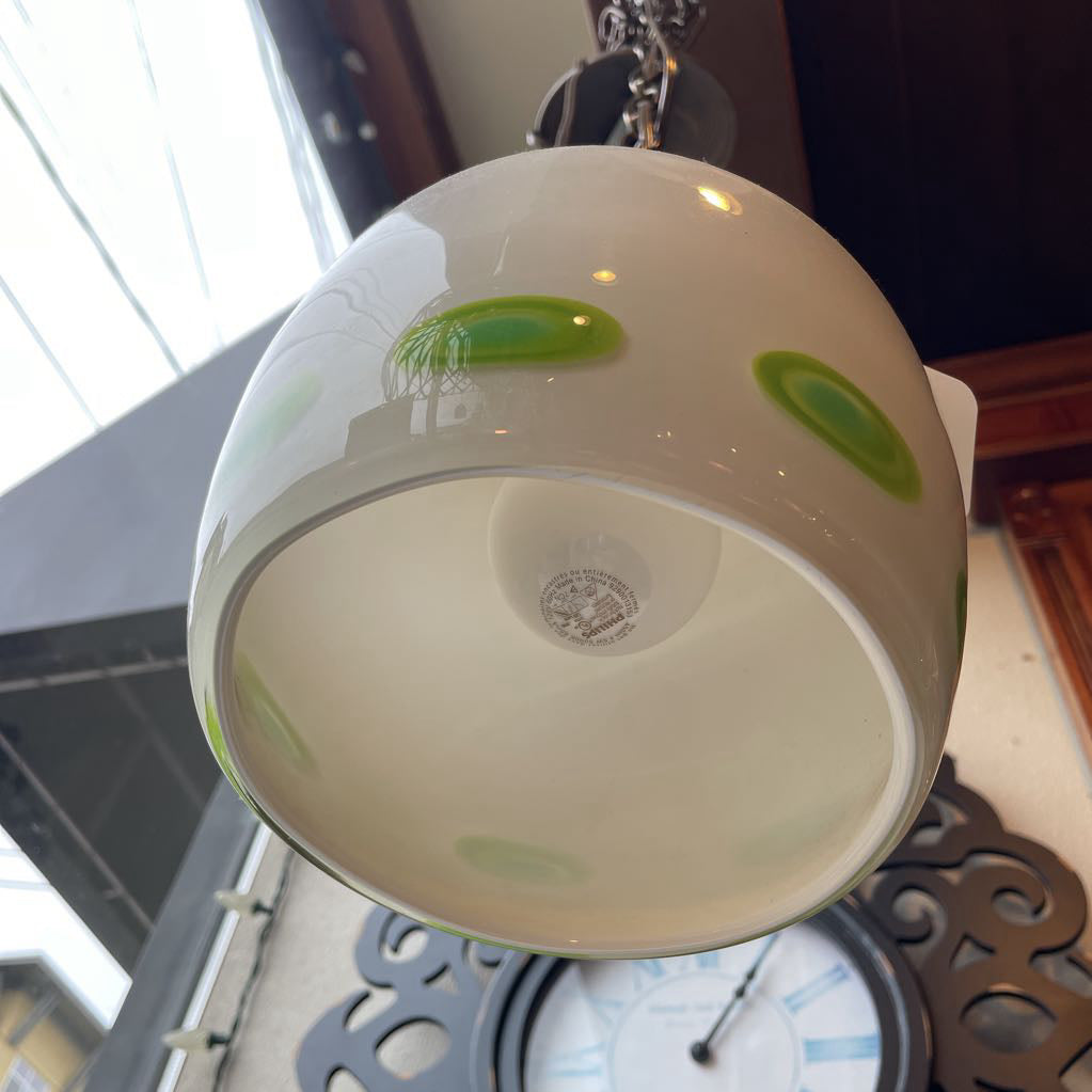 MCM Glass Pandant Lamp w Green Dots