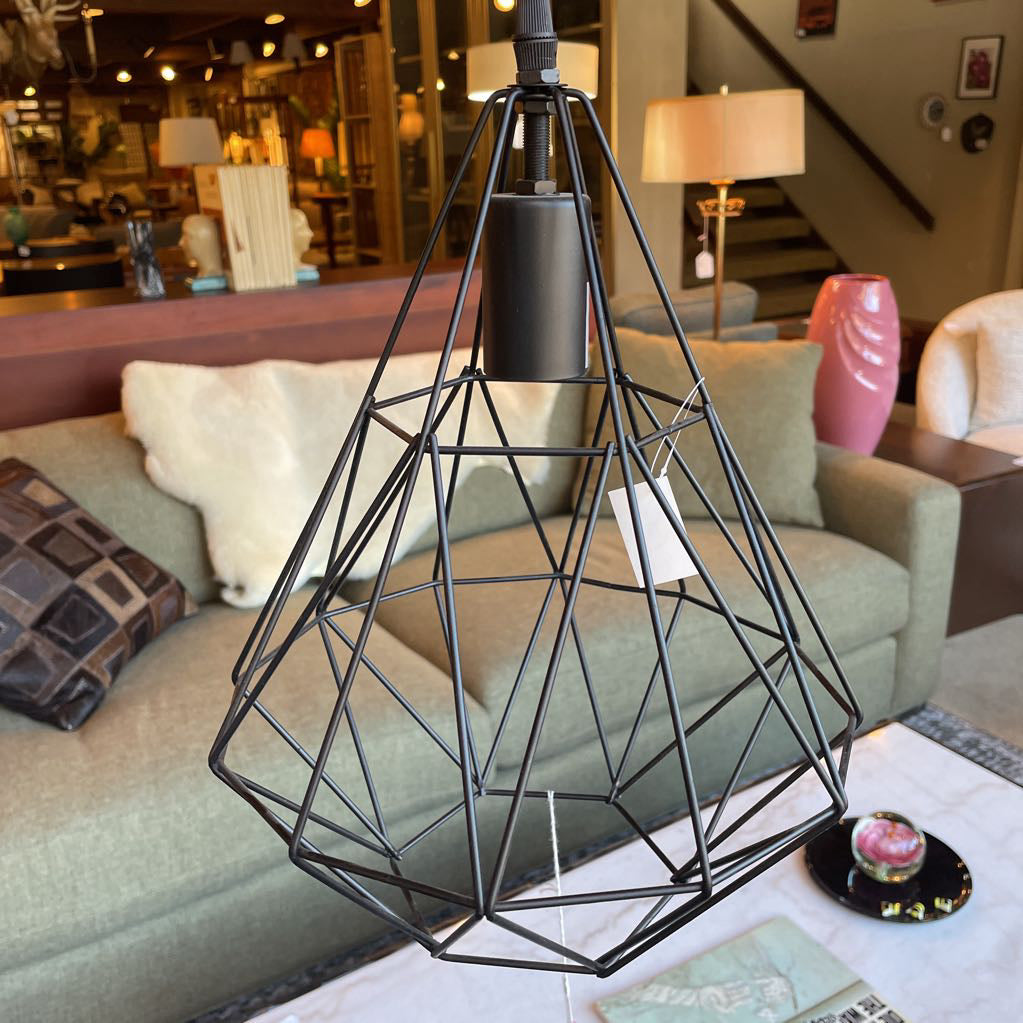 Black Wire Cage Pendant Lamp