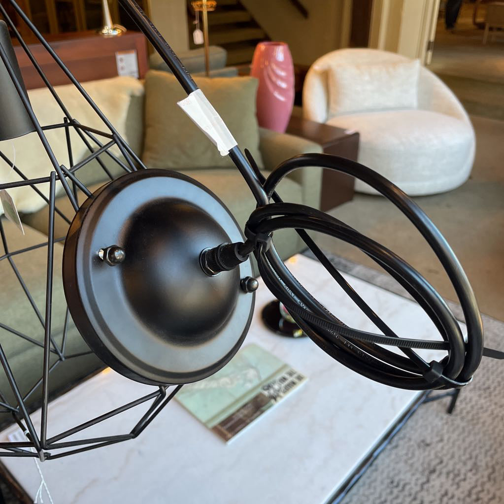 Black Wire Cage Pendant Lamp