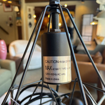 Black Wire Cage Pendant Lamp