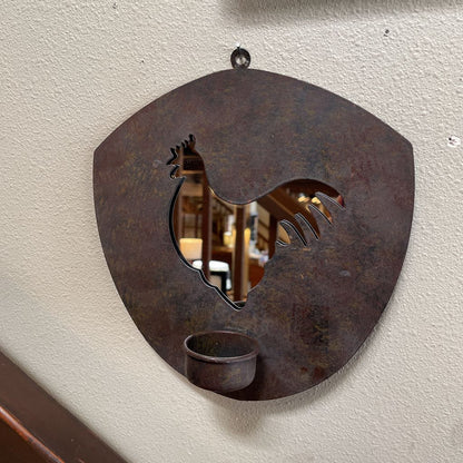 Rooster Mirror w/ Votive C MIRRORS