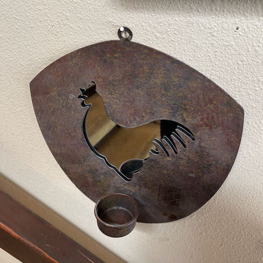 Rooster Mirror w/ Votive C MIRRORS