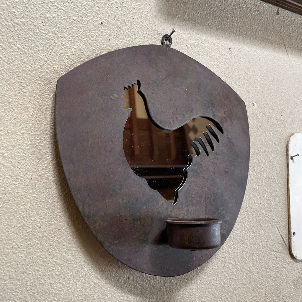 Rooster Mirror w/ Votive C MIRRORS