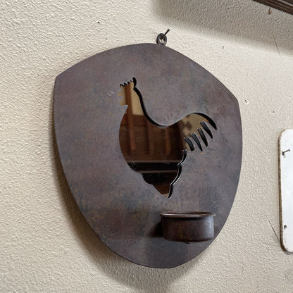 Rooster Mirror w/ Votive C MIRRORS