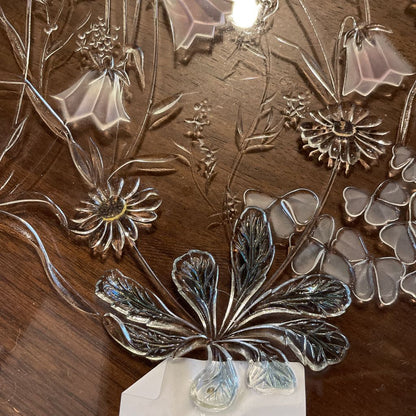 Lg. Round Glass Floral Theme Platter