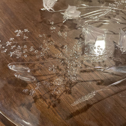 Lg. Round Glass Floral Theme Platter