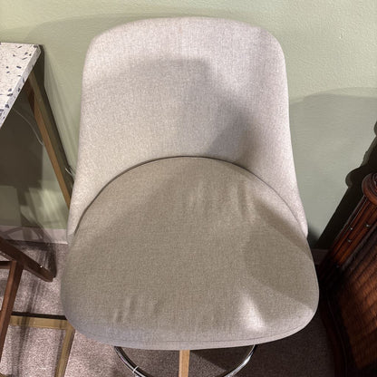 Bamboo Swivel Bar Stool w/ Microfiber Upholstery