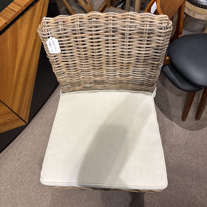 Grey Rattan Bar Stool w/ Seat Cushion C DINING CHAIRS
