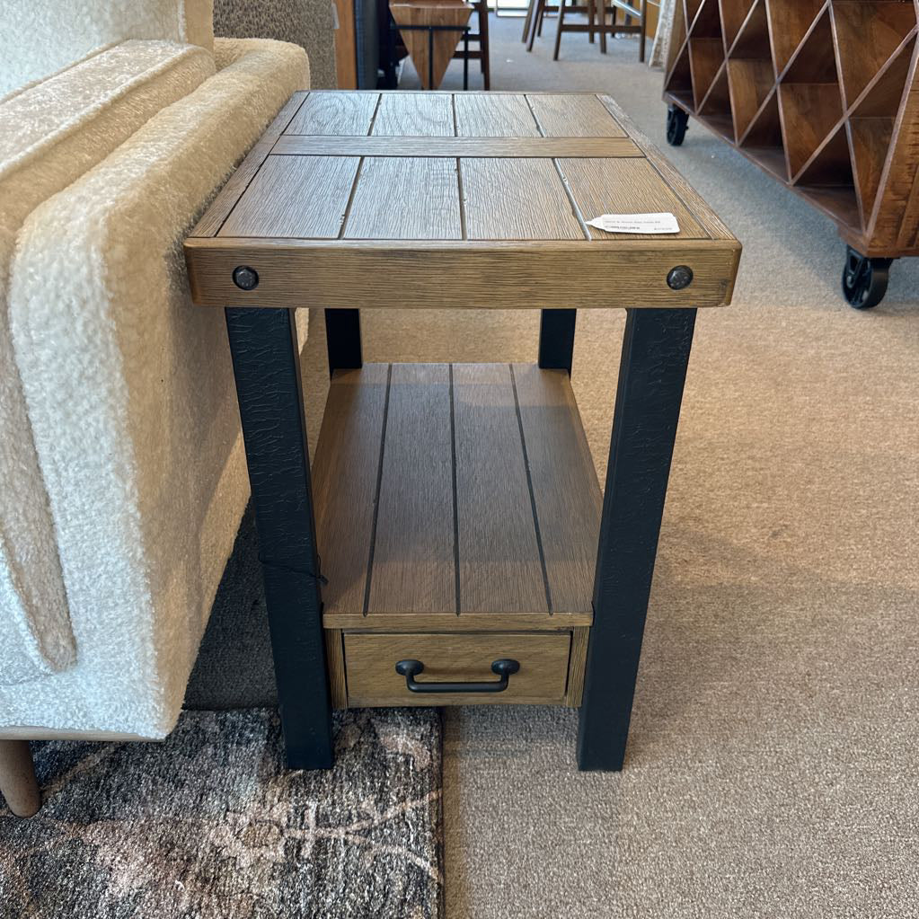 Metal & Wood Side Table