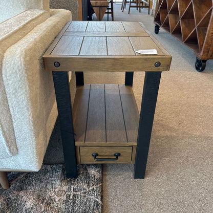 Metal & Wood Side Table
