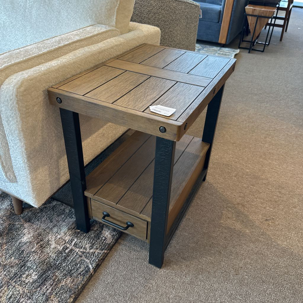 Metal & Wood Side Table