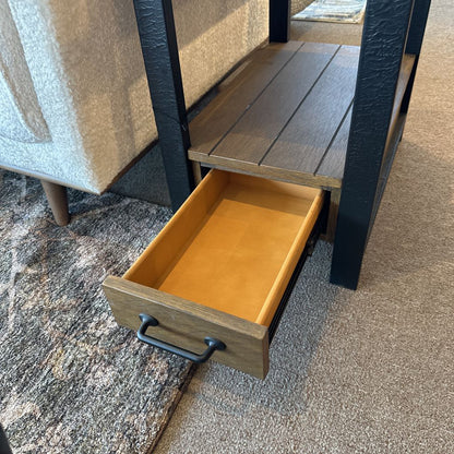 Metal & Wood Side Table