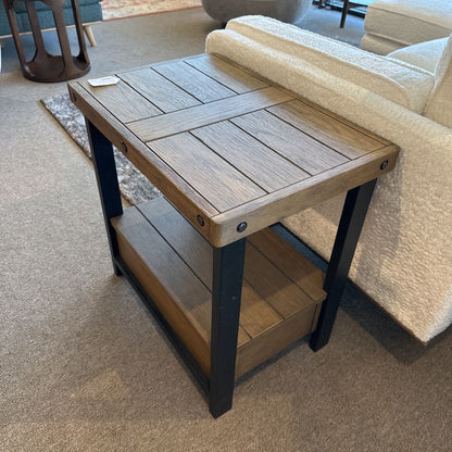 Metal & Wood Side Table