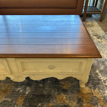 Country French Style Coffee Table w/ Drawers C COFFEE TABLES