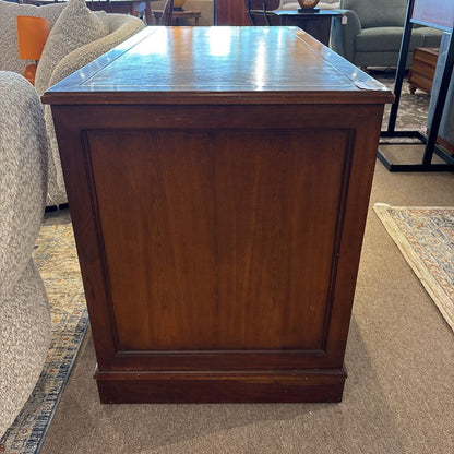 Vintage Mahogany Pedestal Desk w/ Leather Top