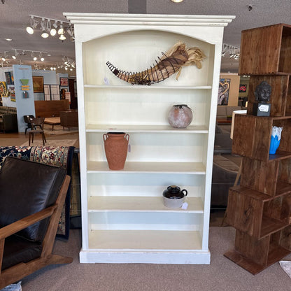 Cream Distressed Bookcase C BOOKSHELVES