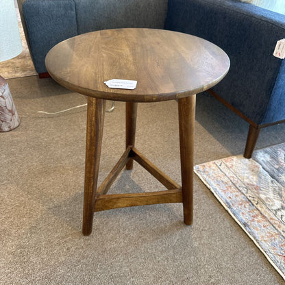 Round Mango Wood Side Table