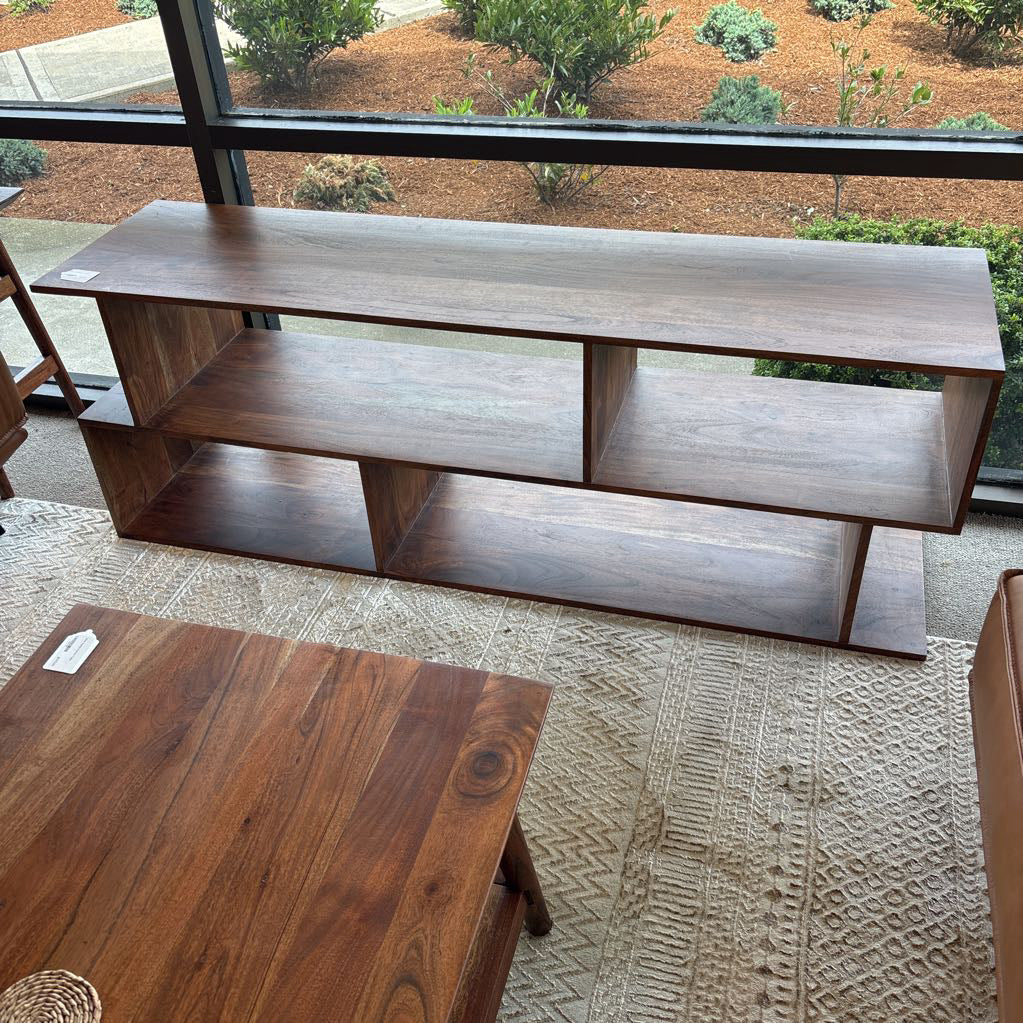 Walnut Asymmetric TV Stand