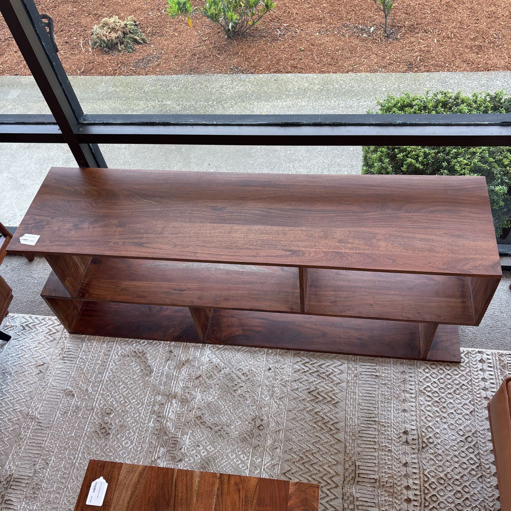 Walnut Asymmetric TV Stand