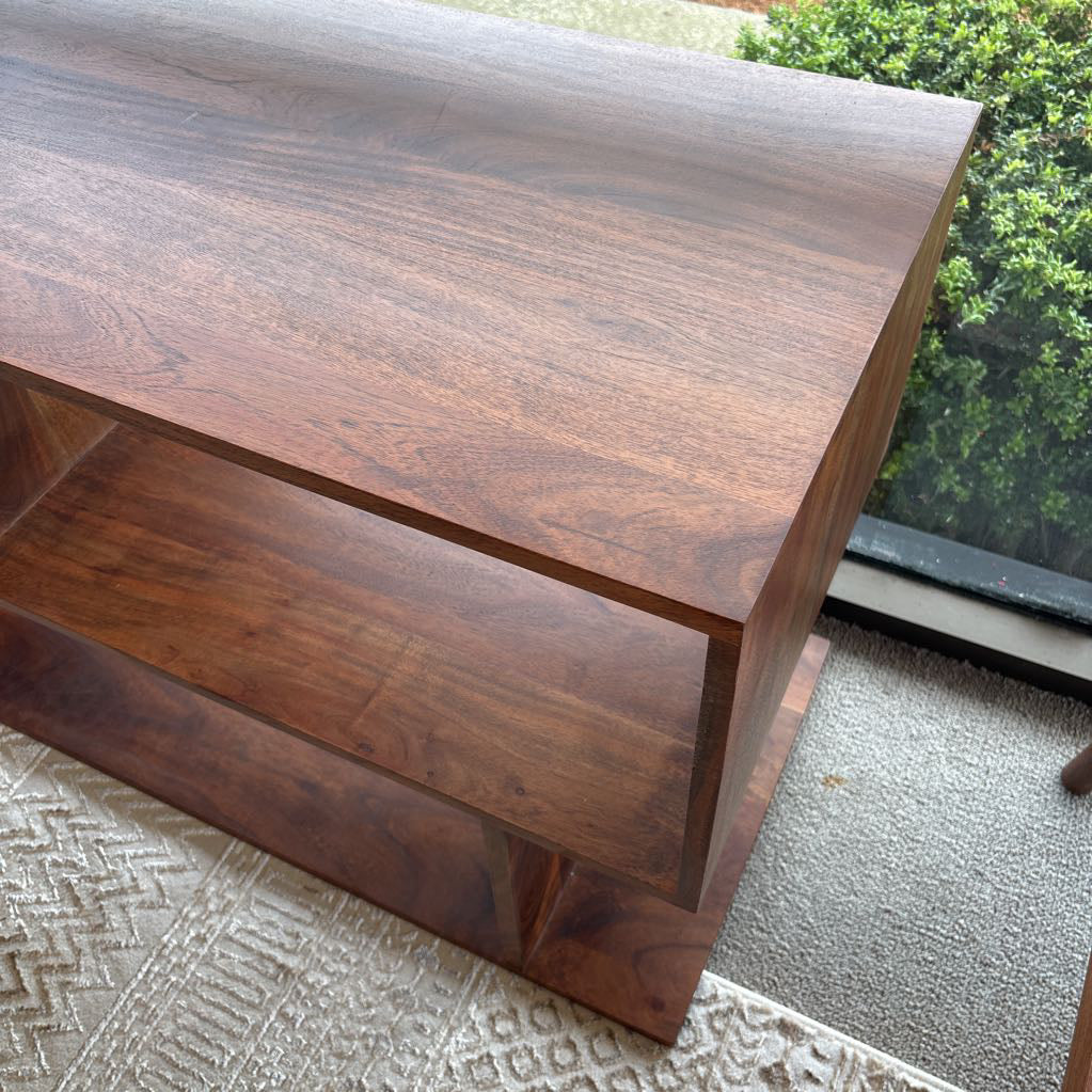 Walnut Asymmetric TV Stand