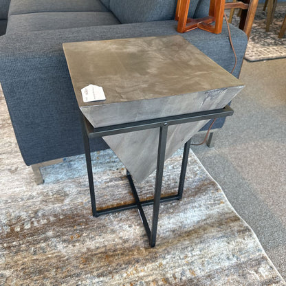 M. Grey Triangle Cube End Table C SIDE TABLES