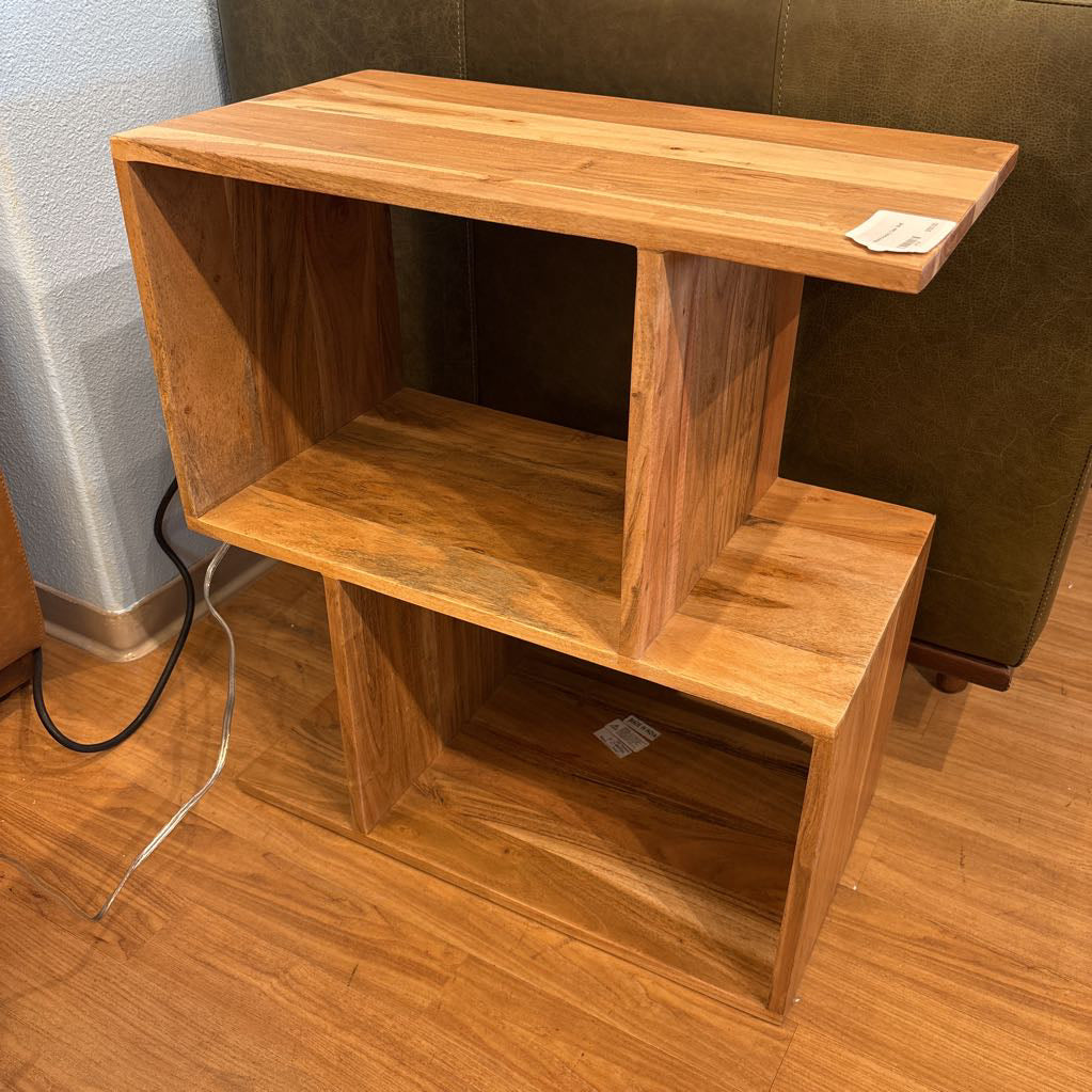 Natural Acacia 2 Cube Shelf C BOOKSHELVES