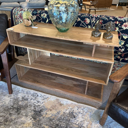 Natural Acacia Cube Console Table C CONSOLE TABLES