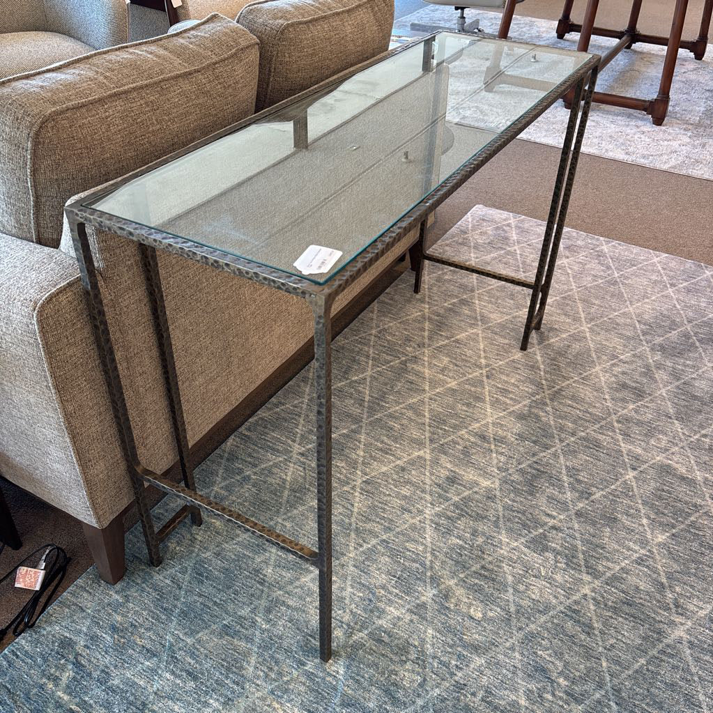 Glass Top Antique Style Console Table