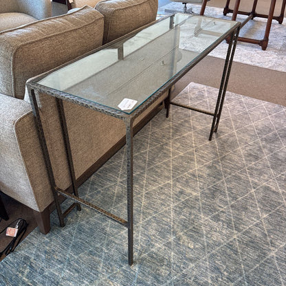 Glass Top Antique Style Console Table