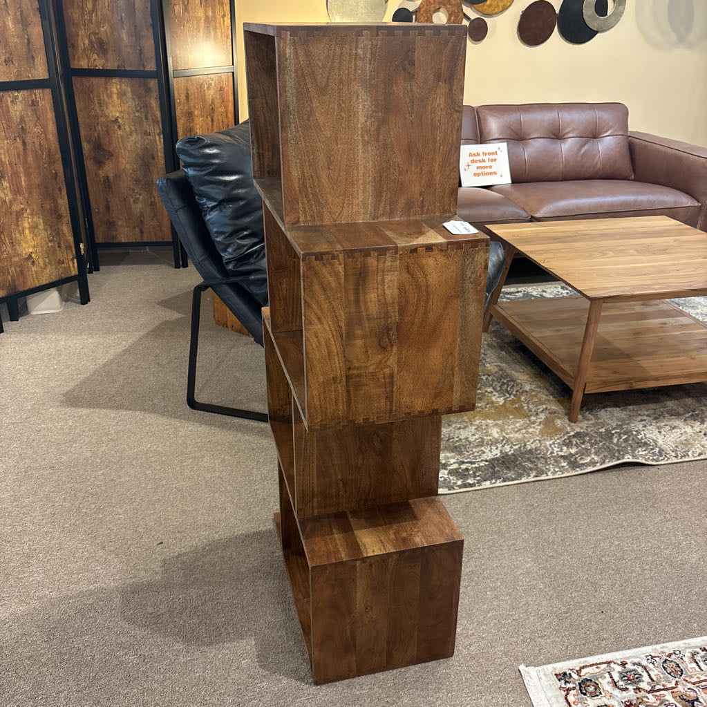 Dark Acacia 4 Cube Shelf C BOOKSHELVES