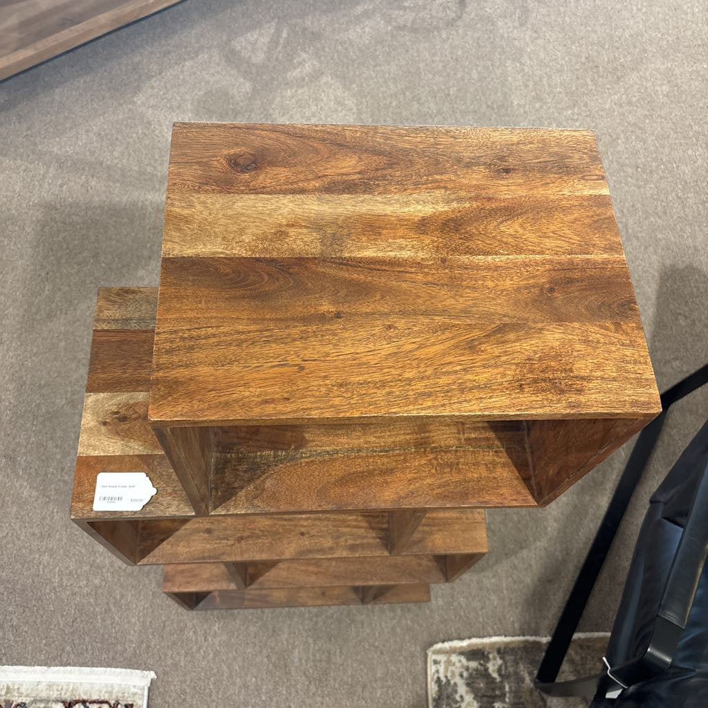 Dark Acacia 4 Cube Shelf C BOOKSHELVES