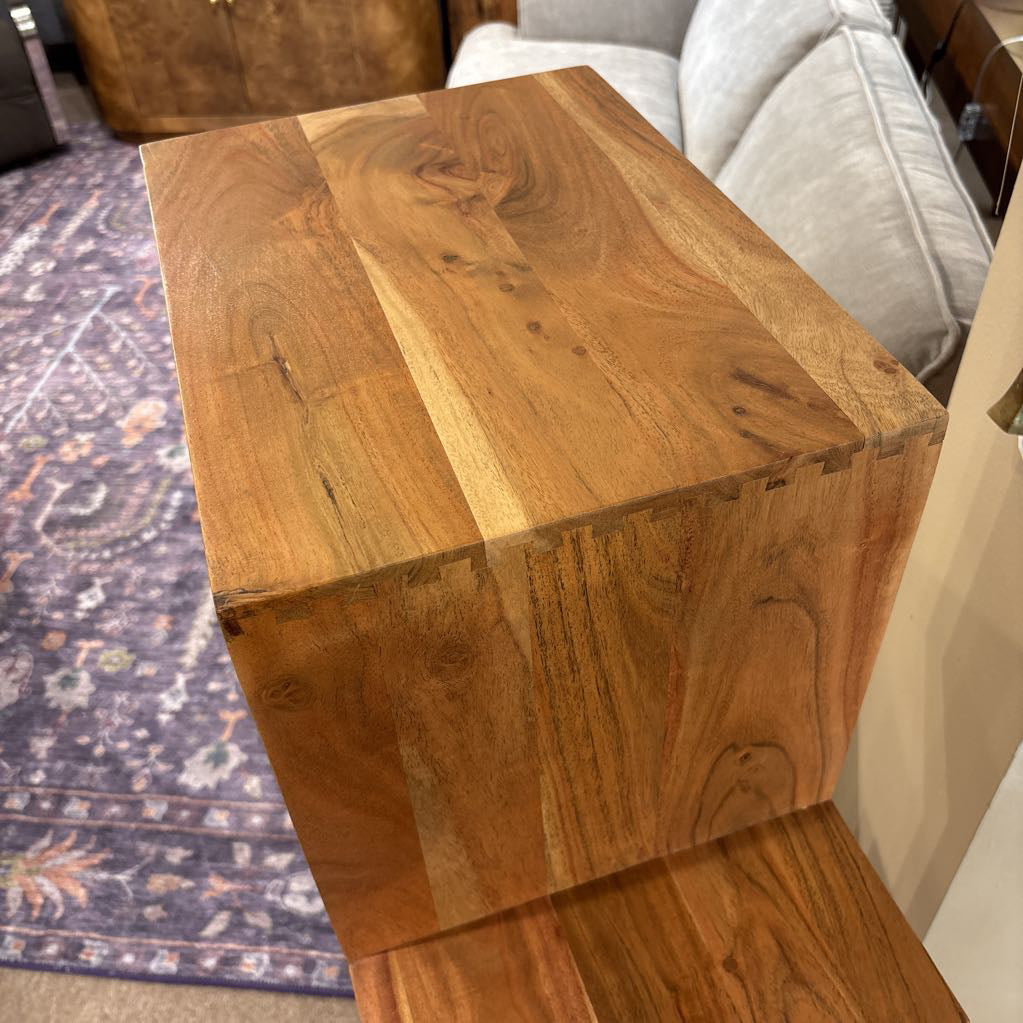 Natural Acacia 4 Cube Shelf C BOOKSHELVES