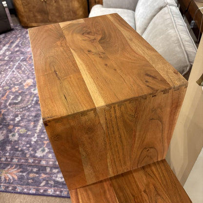 Natural Acacia 4 Cube Shelf C BOOKSHELVES