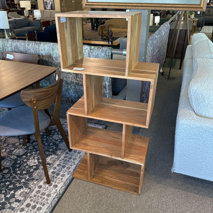 Natural Acacia 4 Cube Shelf C BOOKSHELVES