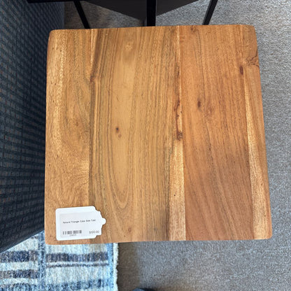 Natural Triangle Cube Side Tabl