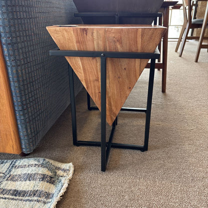 Natural Triangle Cube Side Tabl