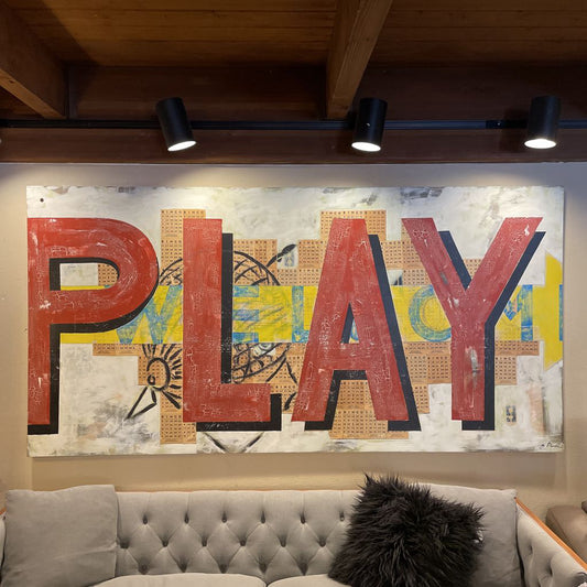 Barbie Bond "PLAY" Mixed Media Art ART