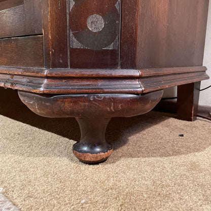 Antique Scalloped Top Painted Florals Buffet C SIDEBOARDS